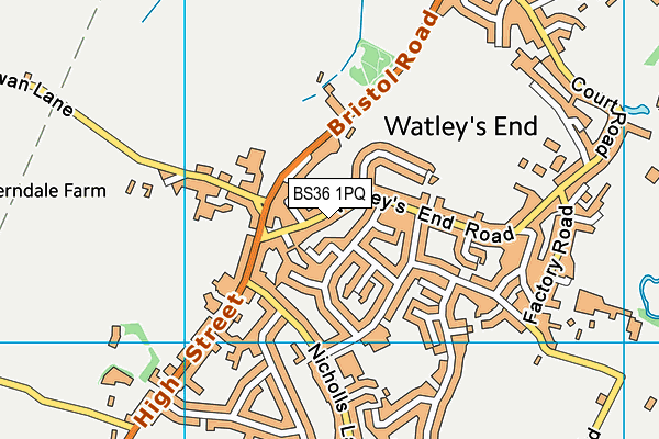 BS36 1PQ map - OS VectorMap District (Ordnance Survey)