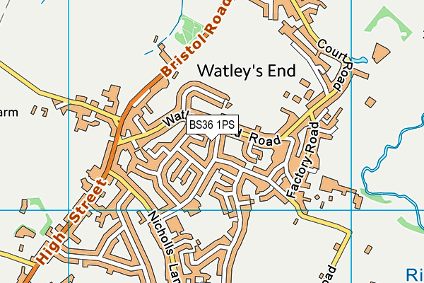 BS36 1PS map - OS VectorMap District (Ordnance Survey)