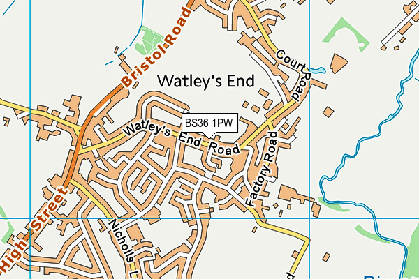 BS36 1PW map - OS VectorMap District (Ordnance Survey)