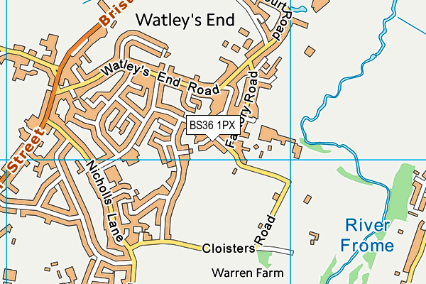 BS36 1PX map - OS VectorMap District (Ordnance Survey)