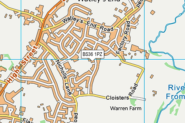BS36 1PZ map - OS VectorMap District (Ordnance Survey)