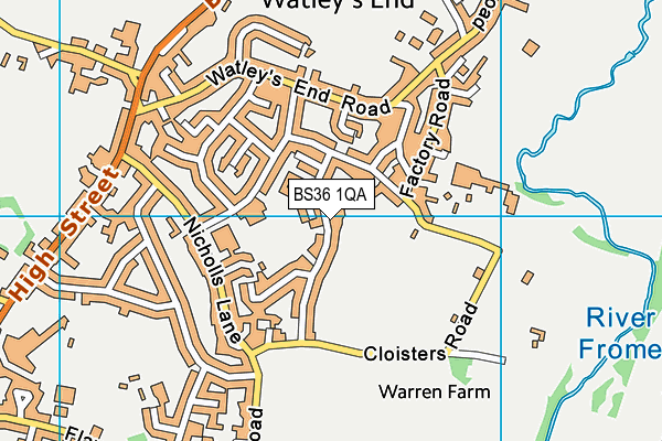 BS36 1QA map - OS VectorMap District (Ordnance Survey)