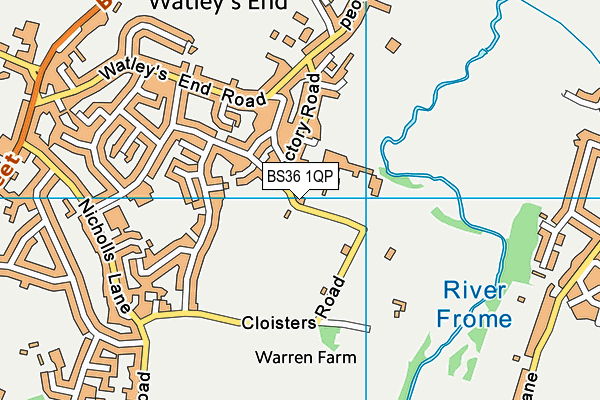 BS36 1QP map - OS VectorMap District (Ordnance Survey)