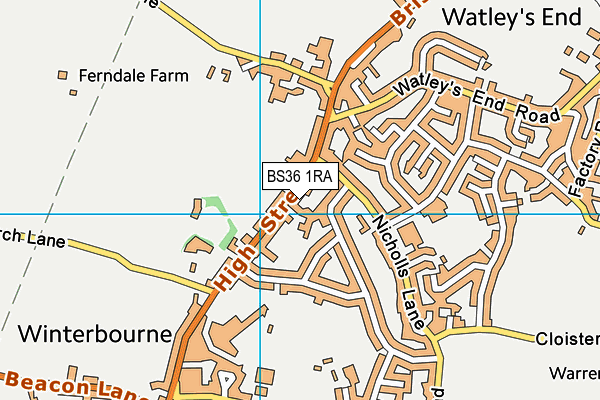 BS36 1RA map - OS VectorMap District (Ordnance Survey)