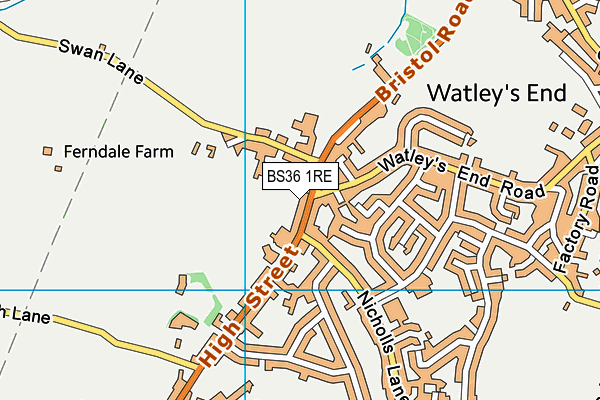 BS36 1RE map - OS VectorMap District (Ordnance Survey)