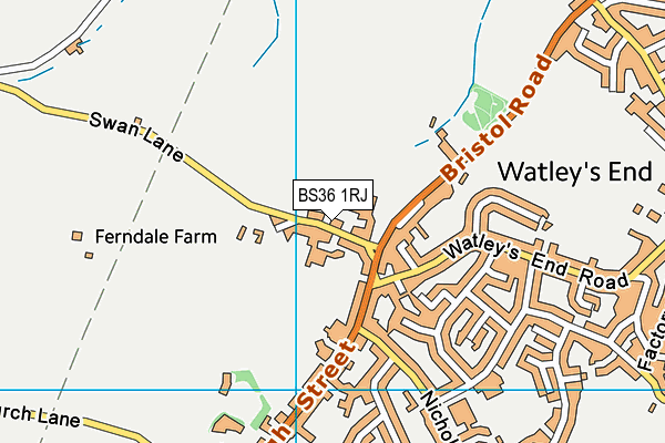 BS36 1RJ map - OS VectorMap District (Ordnance Survey)