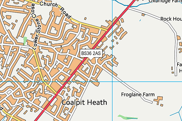 BS36 2AS map - OS VectorMap District (Ordnance Survey)