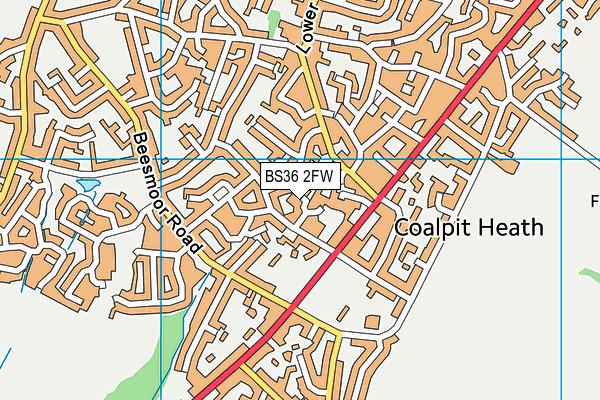 BS36 2FW map - OS VectorMap District (Ordnance Survey)