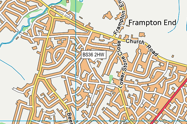 BS36 2HW map - OS VectorMap District (Ordnance Survey)