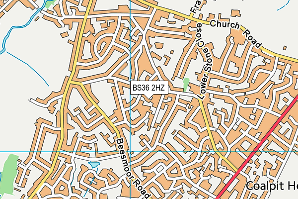 BS36 2HZ map - OS VectorMap District (Ordnance Survey)