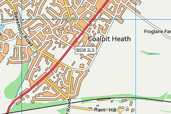 BS36 2LS map - OS VectorMap District (Ordnance Survey)