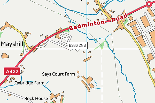 BS36 2NS map - OS VectorMap District (Ordnance Survey)