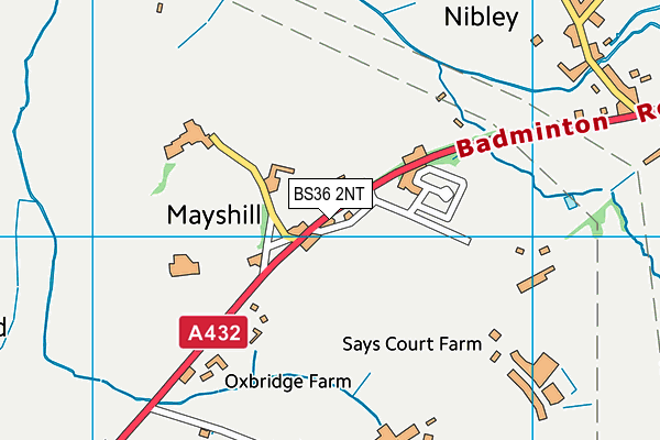 BS36 2NT map - OS VectorMap District (Ordnance Survey)