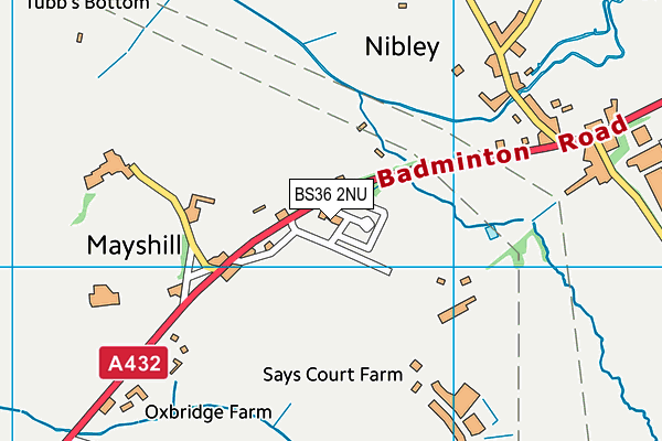 BS36 2NU map - OS VectorMap District (Ordnance Survey)