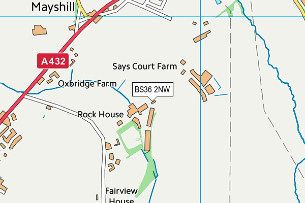 BS36 2NW map - OS VectorMap District (Ordnance Survey)