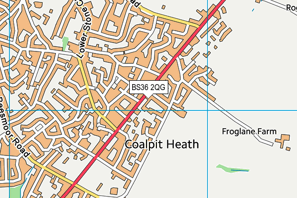 BS36 2QG map - OS VectorMap District (Ordnance Survey)