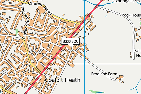 BS36 2QU map - OS VectorMap District (Ordnance Survey)