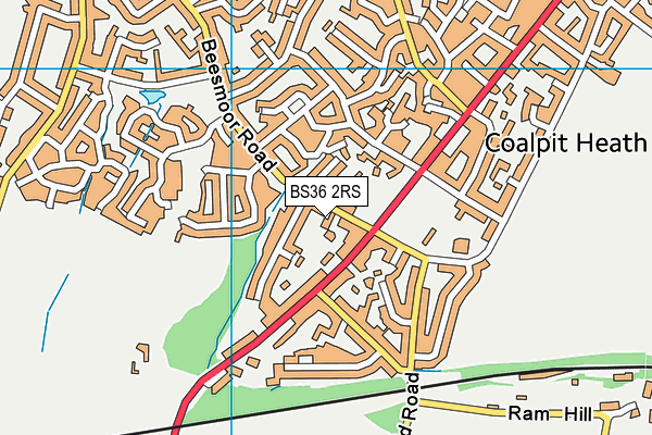 BS36 2RS map - OS VectorMap District (Ordnance Survey)