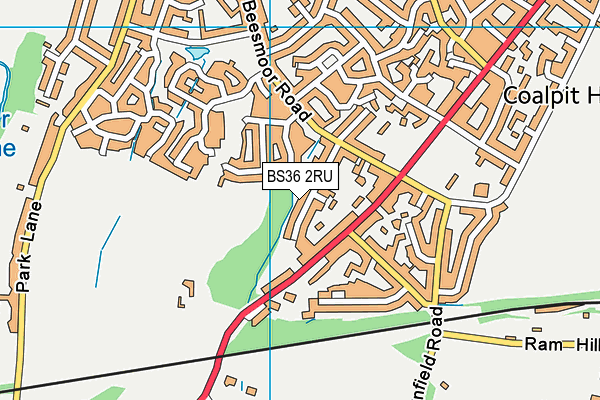 BS36 2RU map - OS VectorMap District (Ordnance Survey)