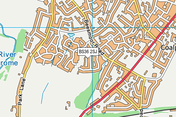BS36 2SJ map - OS VectorMap District (Ordnance Survey)