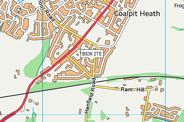 BS36 2TE map - OS VectorMap District (Ordnance Survey)