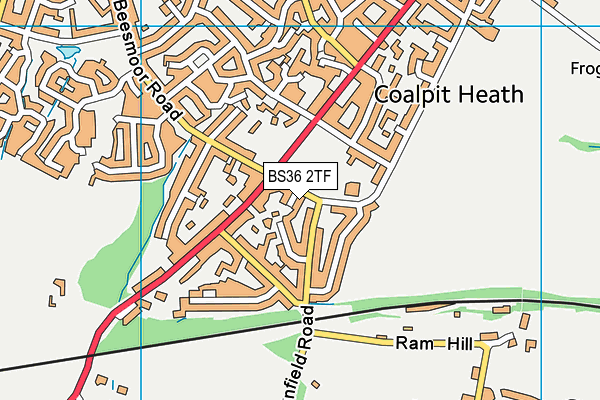 BS36 2TF map - OS VectorMap District (Ordnance Survey)