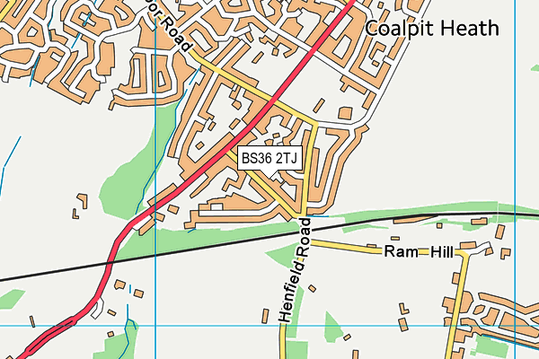 BS36 2TJ map - OS VectorMap District (Ordnance Survey)