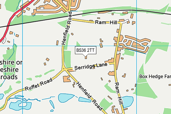 BS36 2TT map - OS VectorMap District (Ordnance Survey)