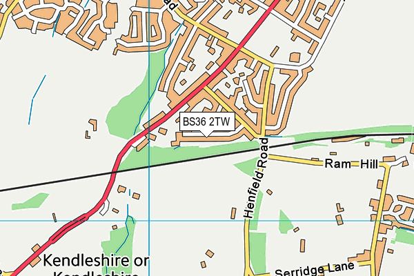 BS36 2TW map - OS VectorMap District (Ordnance Survey)