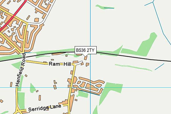BS36 2TY map - OS VectorMap District (Ordnance Survey)