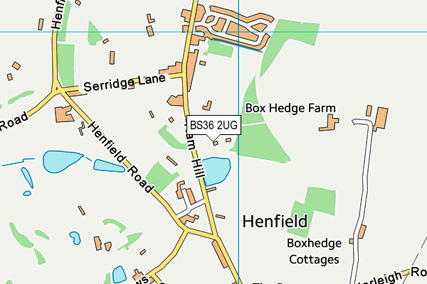 BS36 2UG map - OS VectorMap District (Ordnance Survey)
