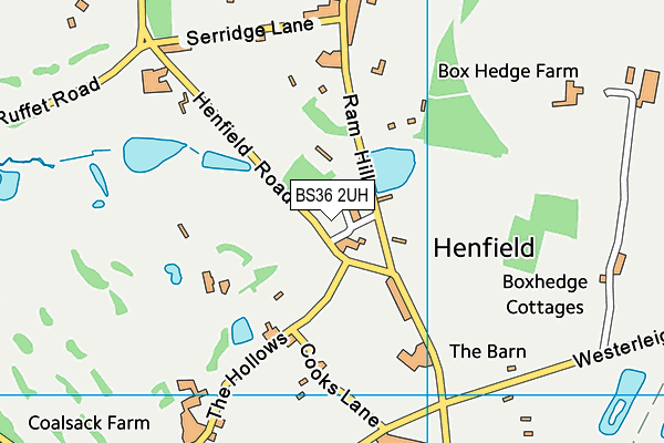 BS36 2UH map - OS VectorMap District (Ordnance Survey)