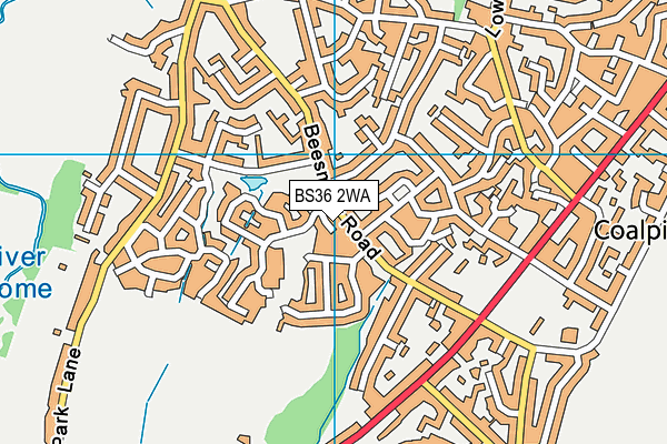 BS36 2WA map - OS VectorMap District (Ordnance Survey)