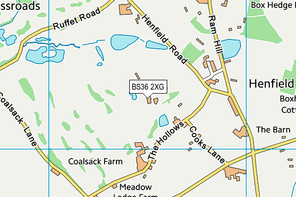 BS36 2XG map - OS VectorMap District (Ordnance Survey)