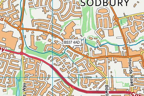 BS37 4AD map - OS VectorMap District (Ordnance Survey)