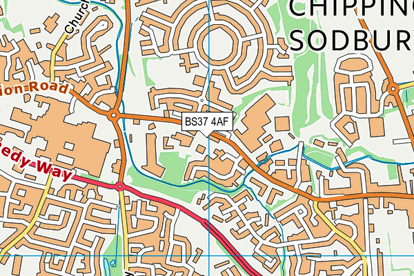 BS37 4AF map - OS VectorMap District (Ordnance Survey)