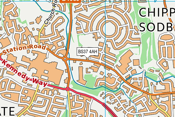 BS37 4AH map - OS VectorMap District (Ordnance Survey)