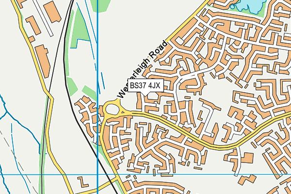 BS37 4JX map - OS VectorMap District (Ordnance Survey)