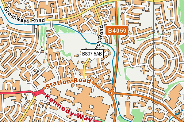 BS37 5AB map - OS VectorMap District (Ordnance Survey)