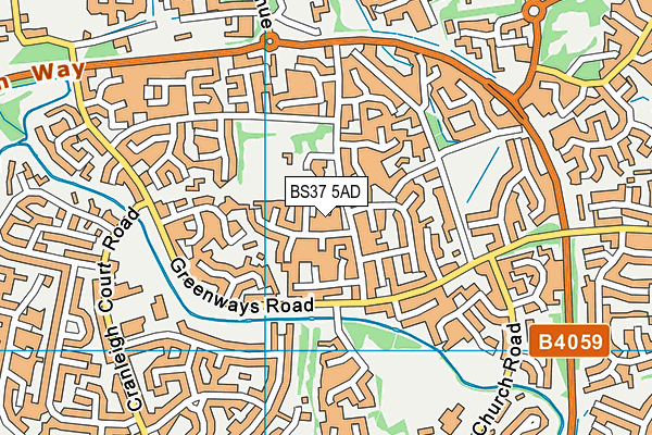BS37 5AD map - OS VectorMap District (Ordnance Survey)