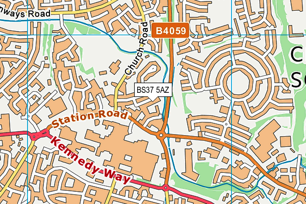 BS37 5AZ map - OS VectorMap District (Ordnance Survey)