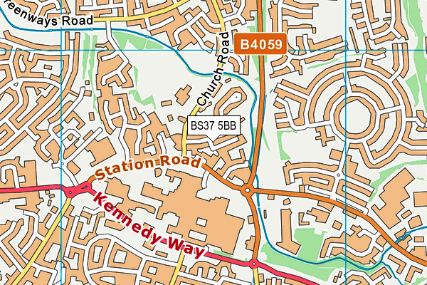 BS37 5BB map - OS VectorMap District (Ordnance Survey)