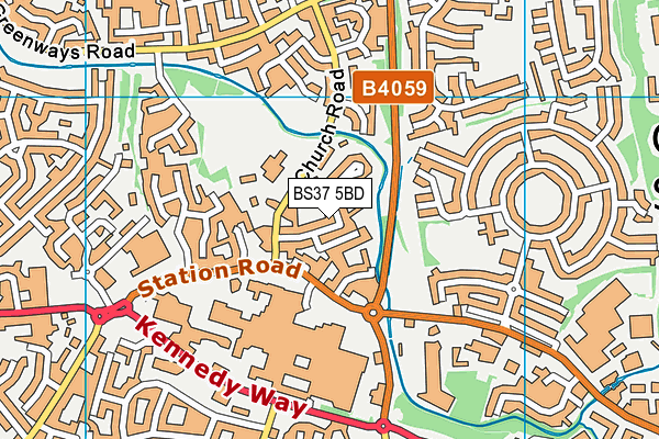 BS37 5BD map - OS VectorMap District (Ordnance Survey)
