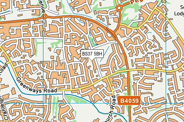 BS37 5BH map - OS VectorMap District (Ordnance Survey)