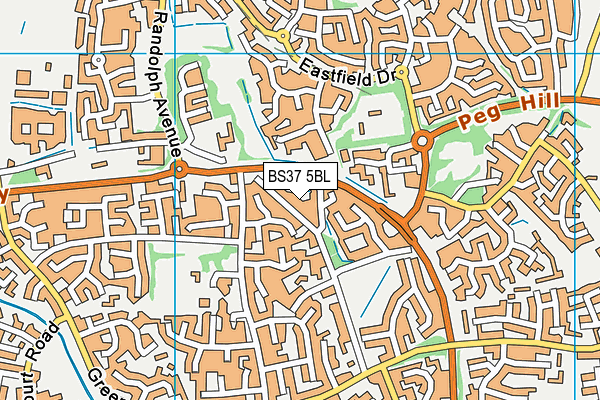 BS37 5BL map - OS VectorMap District (Ordnance Survey)