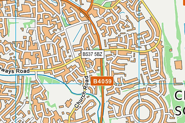 BS37 5BZ map - OS VectorMap District (Ordnance Survey)
