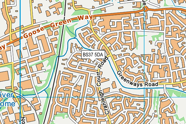 BS37 5DA map - OS VectorMap District (Ordnance Survey)