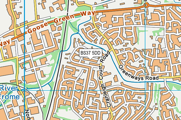 BS37 5DD map - OS VectorMap District (Ordnance Survey)