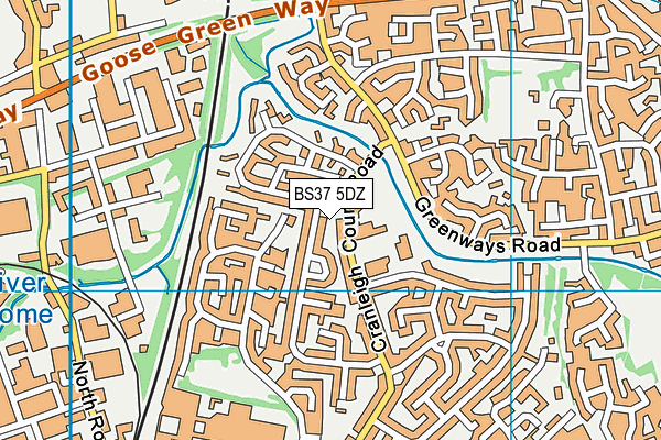 BS37 5DZ map - OS VectorMap District (Ordnance Survey)