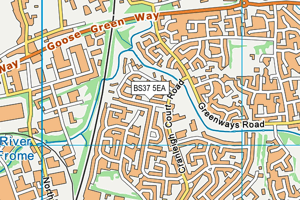 BS37 5EA map - OS VectorMap District (Ordnance Survey)
